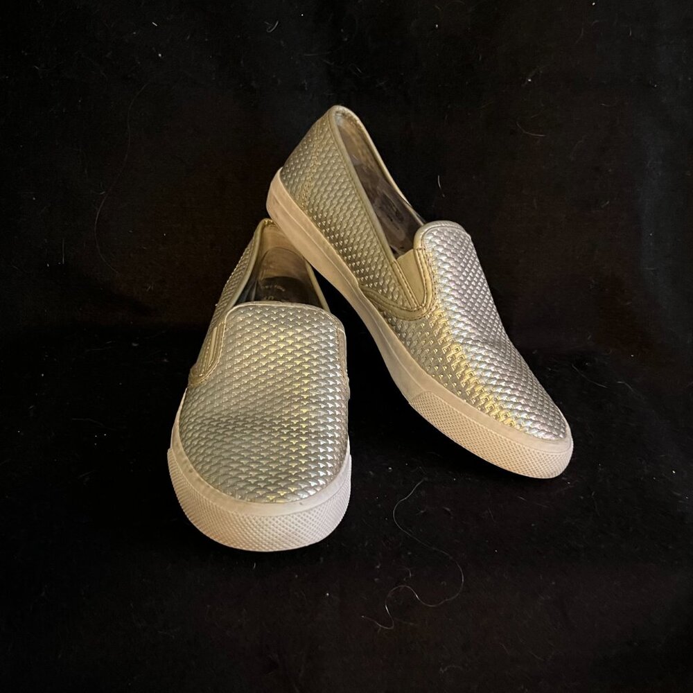 Sperry Women’s Silver-Tone/Platimum Memory Foam Slip-Ons - Picture 7 of 8